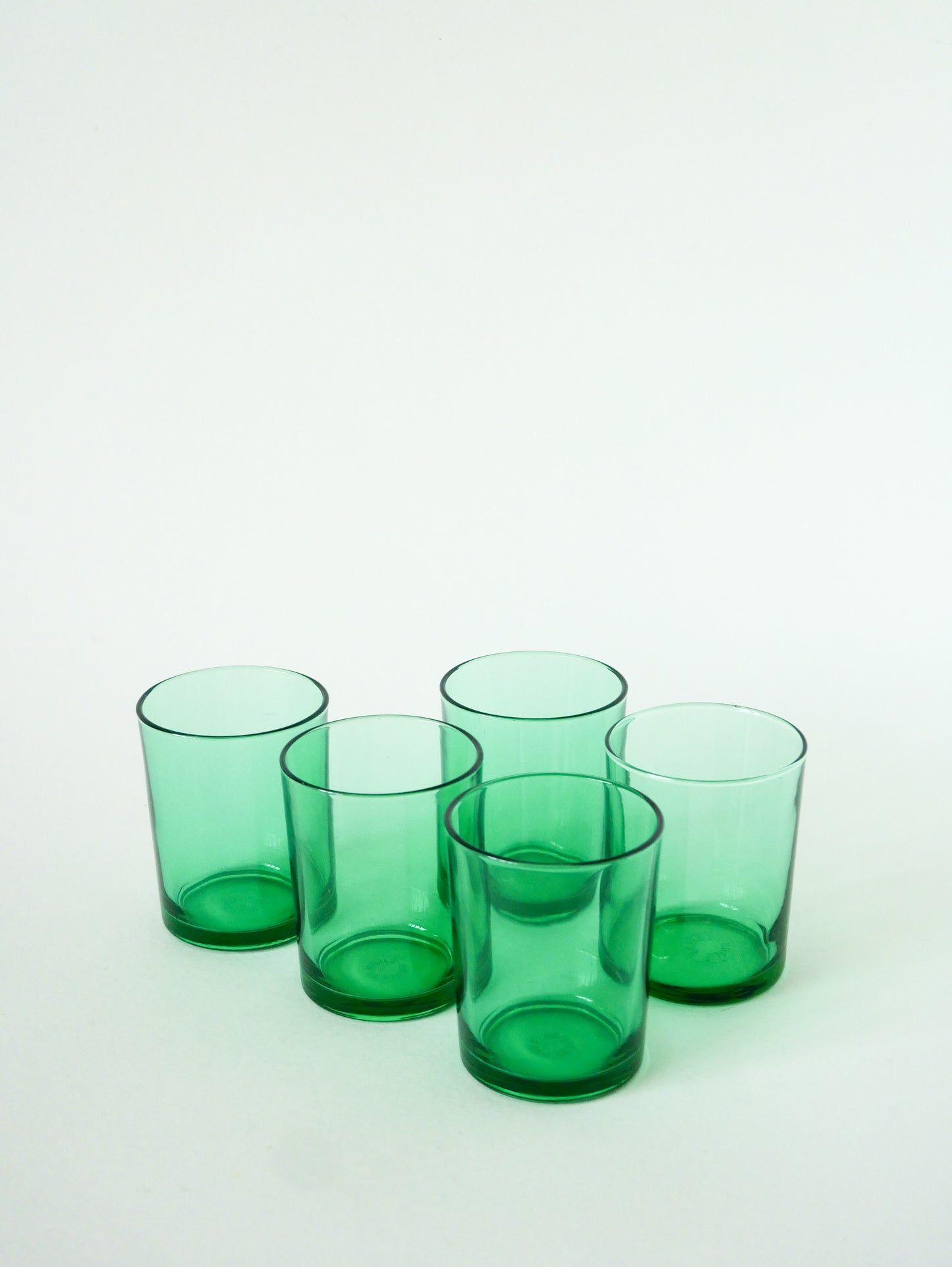 Lot de 5 verres à eau en verre Vert, 1970