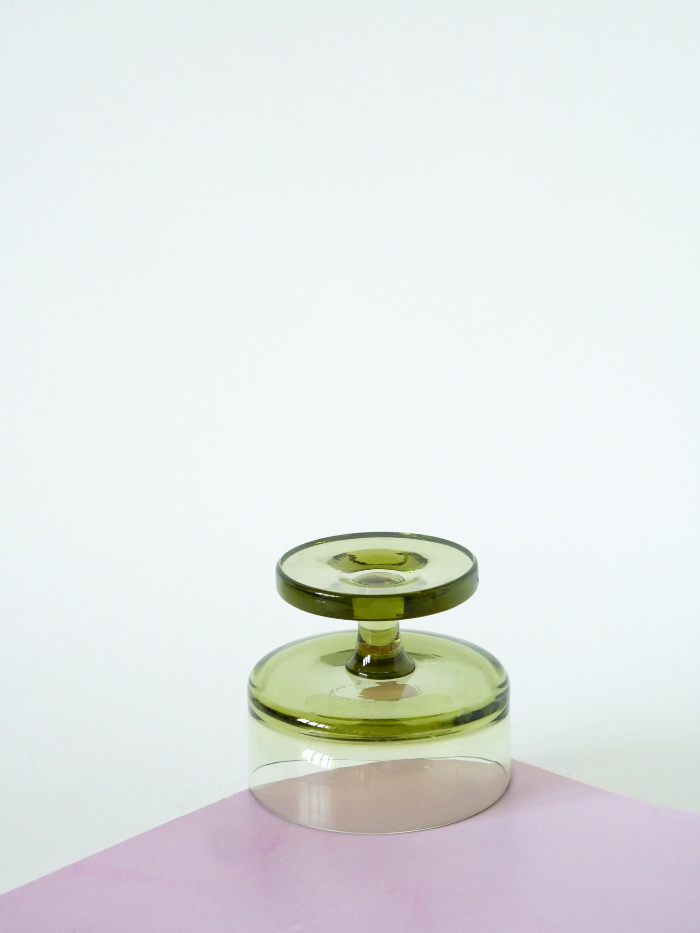 Duo de coupes à champagne, verre épais, Vert Bouteille, Design, 1970