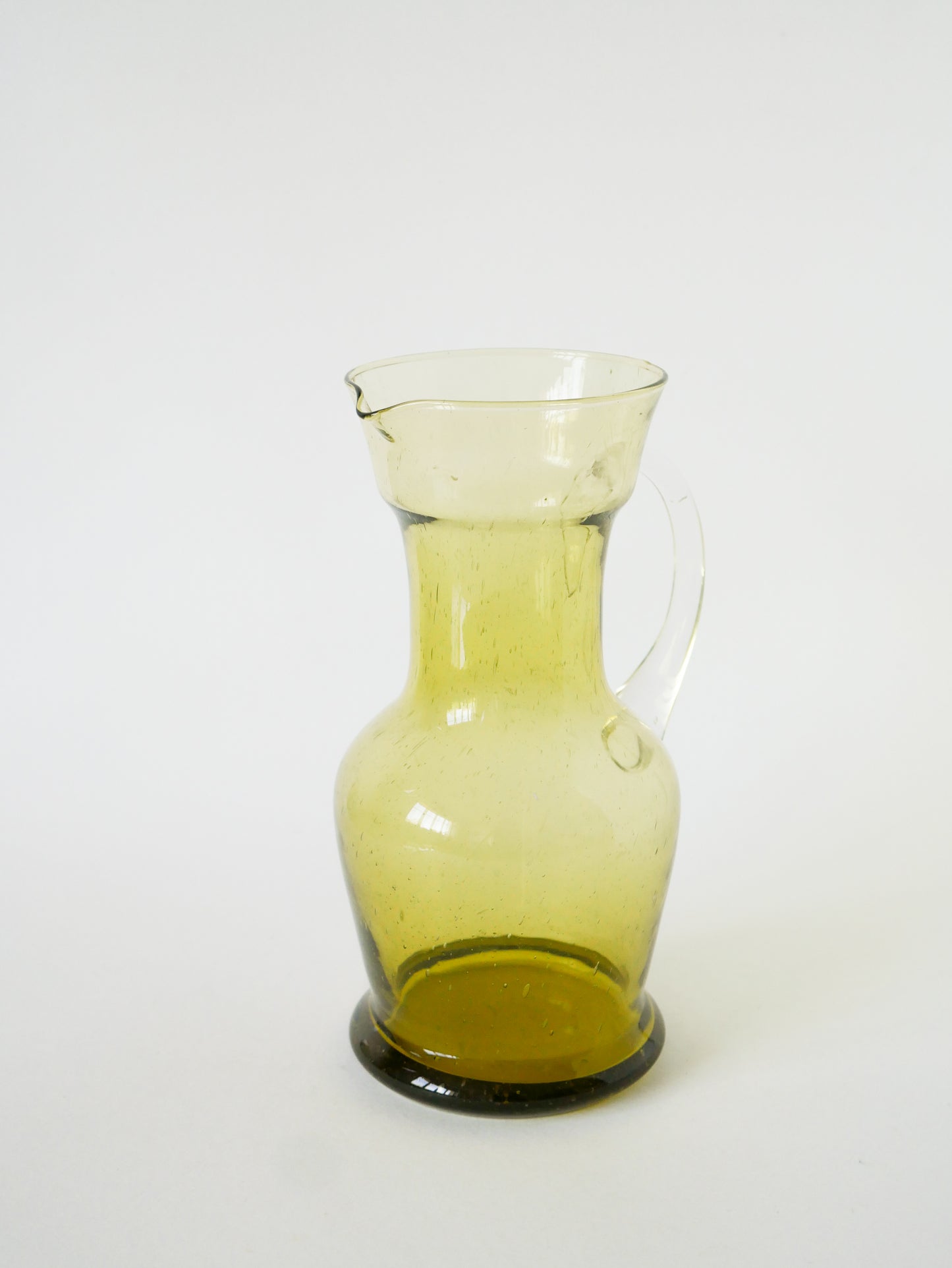 Service à orangeade en verre bullé de Biot, composé d'une carafe et de 6 verres Long Drink, Vert, 1960