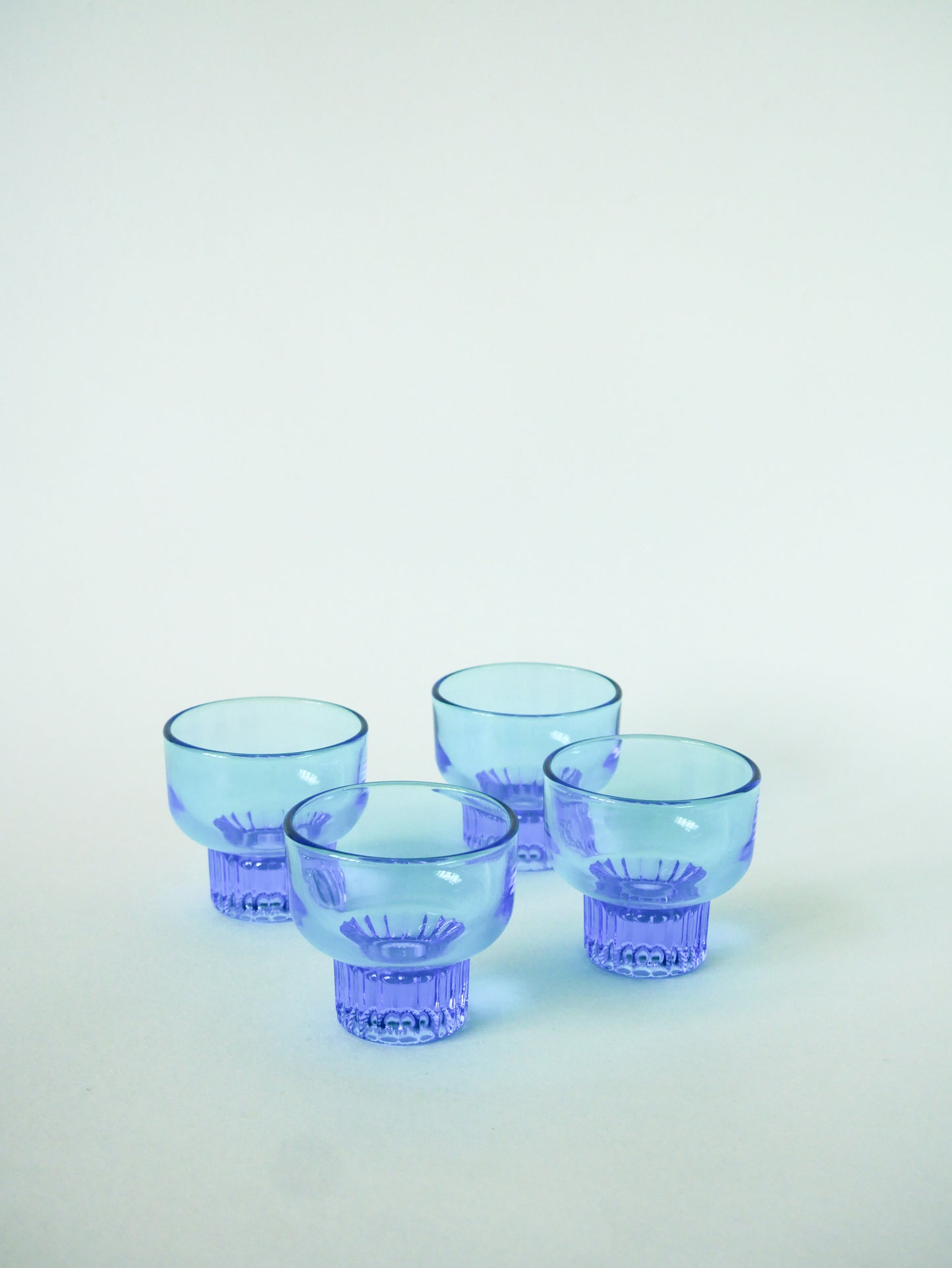 Lot de 4 petits verres, Turquoise, 1970