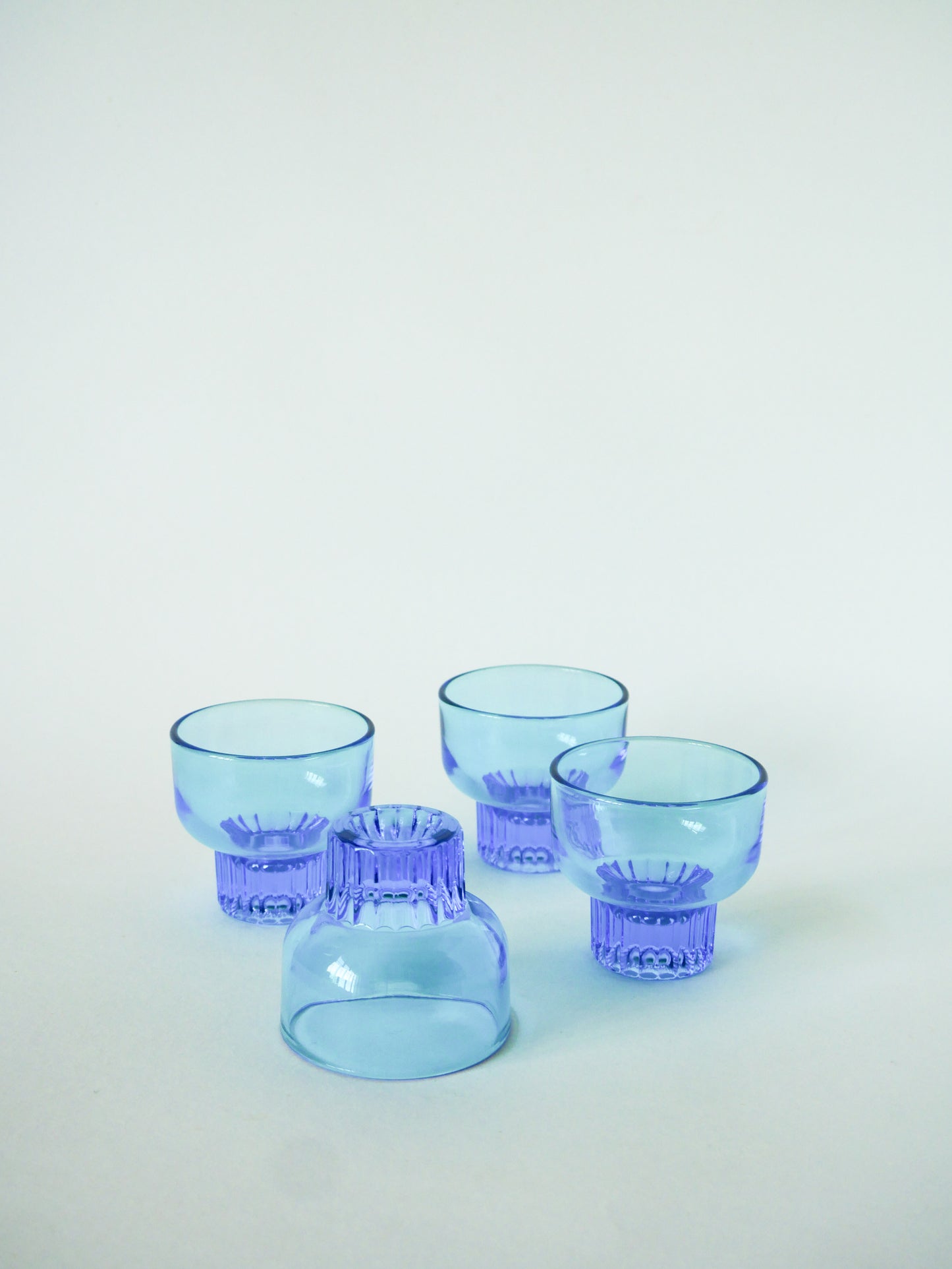 Lot de 4 petits verres, Turquoise, 1970