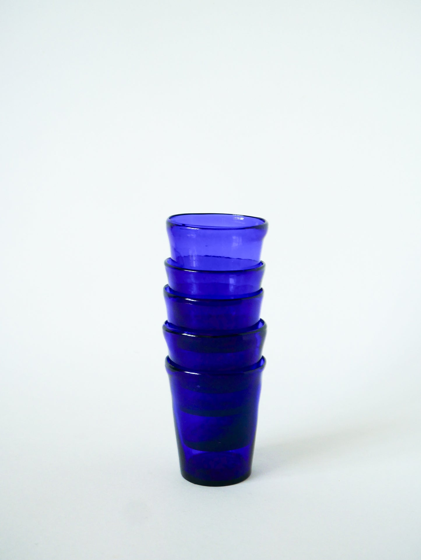 Lot de 5 verres à eau, Bleu Klein, 1970