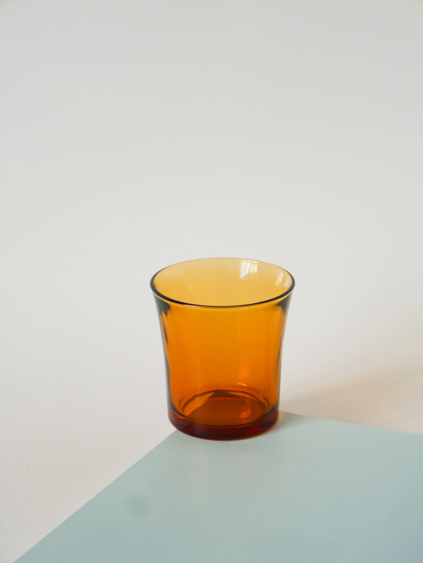 Lot de 4 grands verres à eau en verre ambré, Duralex, 1960