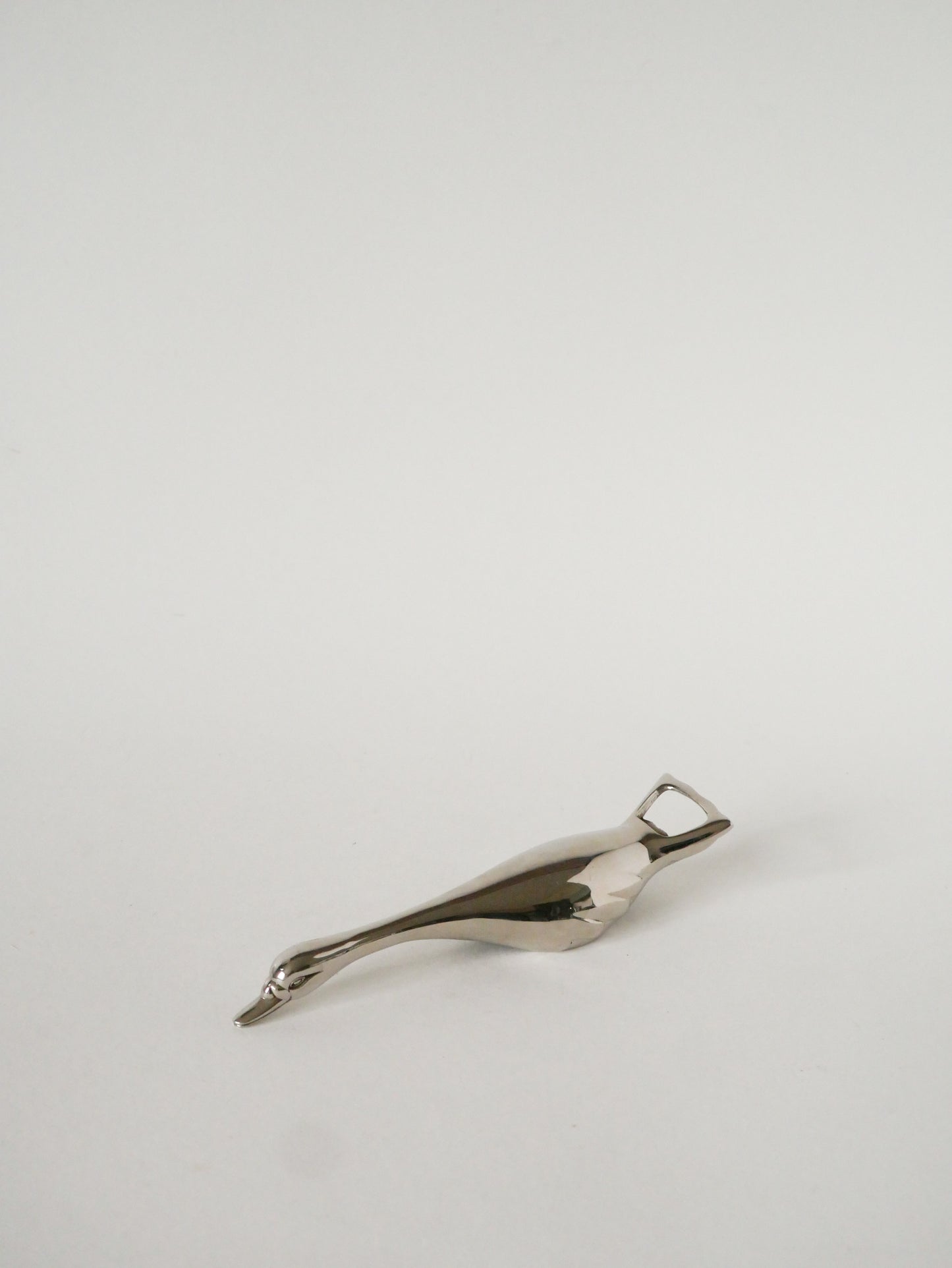 Décapsuleur en chrome, forme Oie, 1970