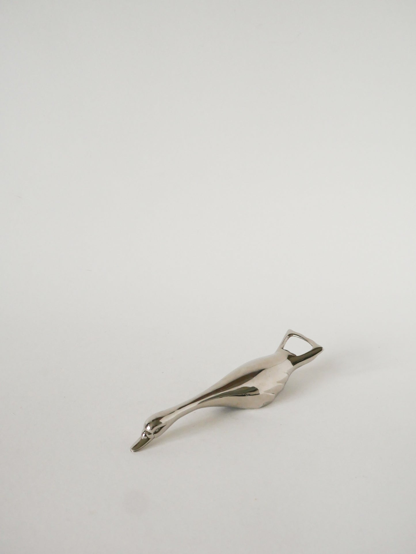 Décapsuleur en chrome, forme Oie, 1970