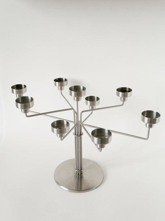 Chandelier en alu brossé, Design, 1980