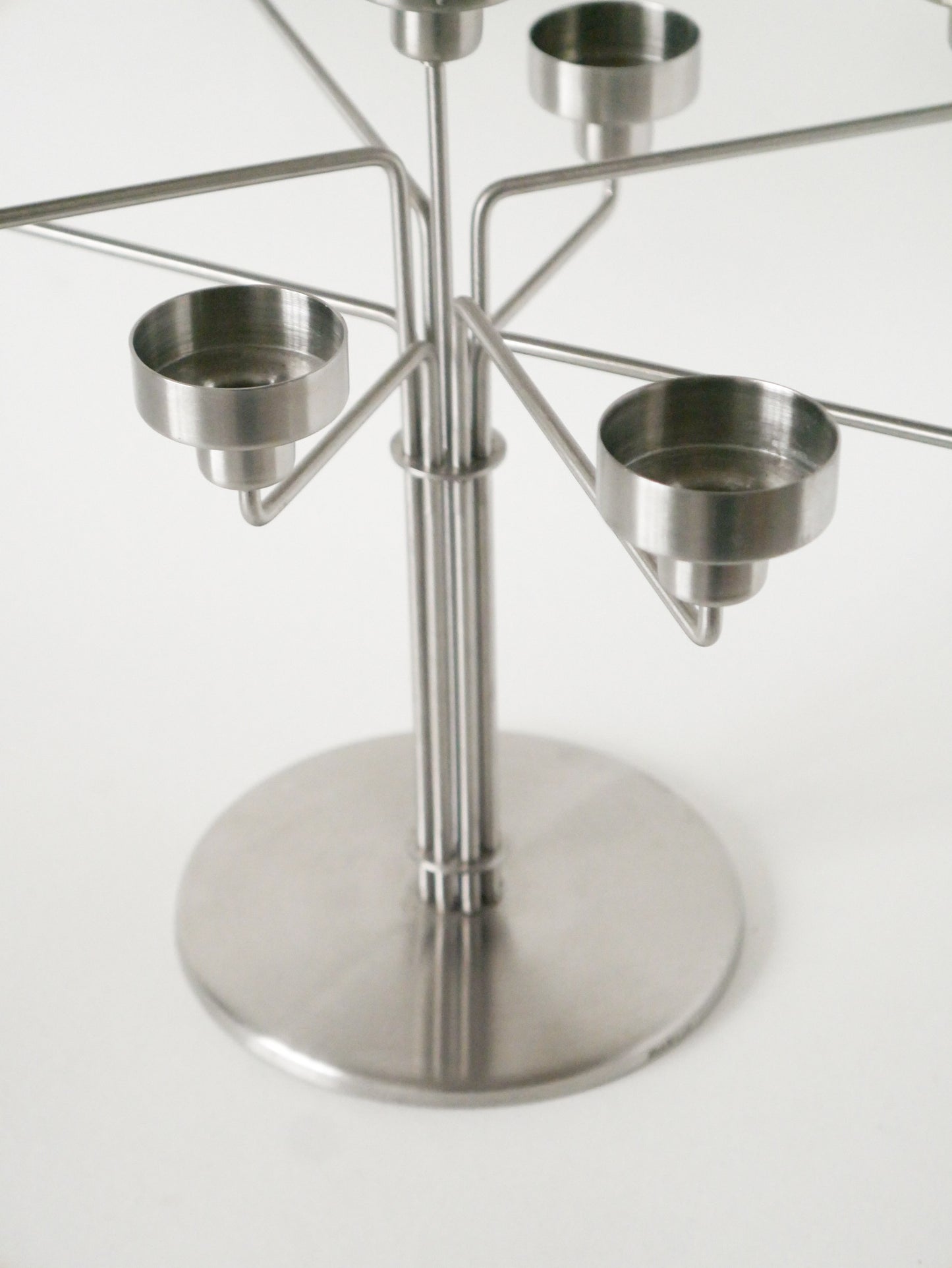 Chandelier en alu brossé, Design, 1980