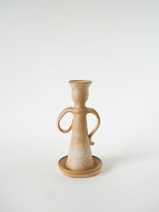 Bougeoir en grès antropomorphe, signé Francis Dumelié, 1970