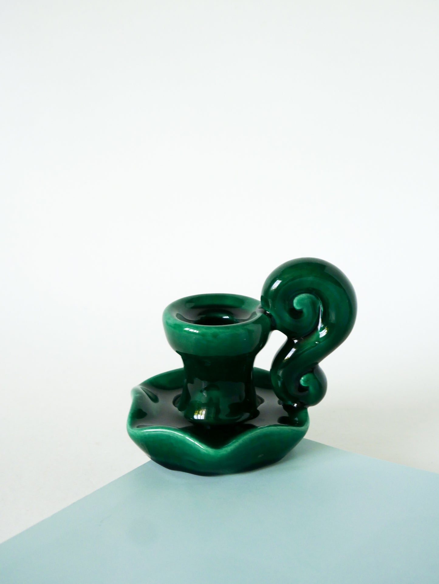 Bougeoir en céramique, Vert, 1960