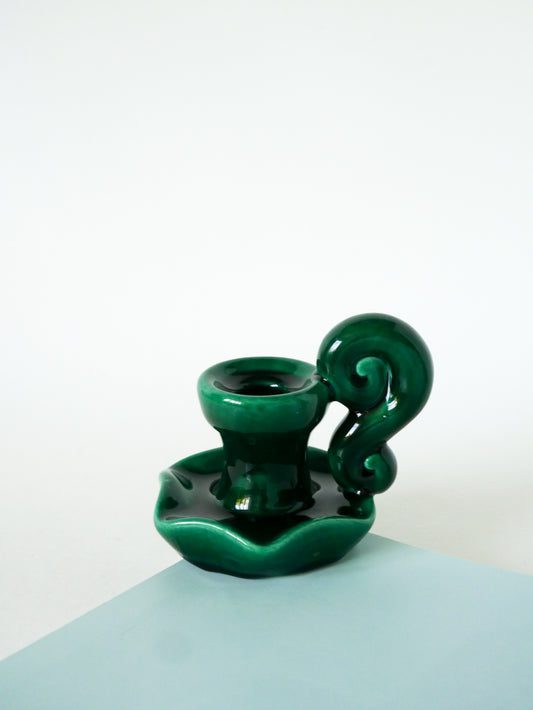 Bougeoir en céramique, Vert, 1960