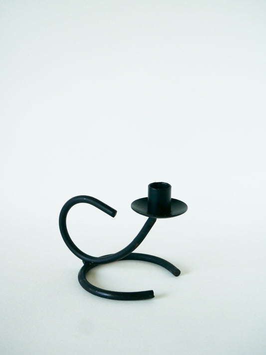Bougeoir en fer noir, Brutaliste, 1970 - 18 X 11 cm