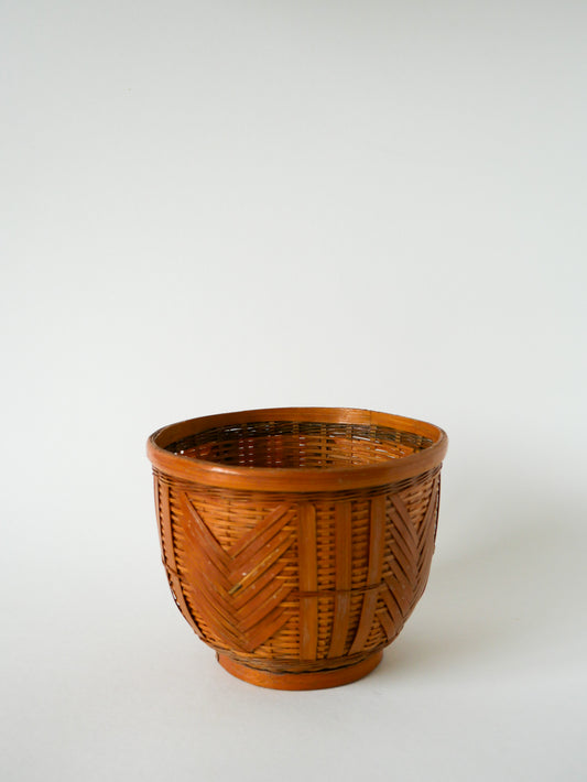 Cache-pot en rotin et osier, 1960