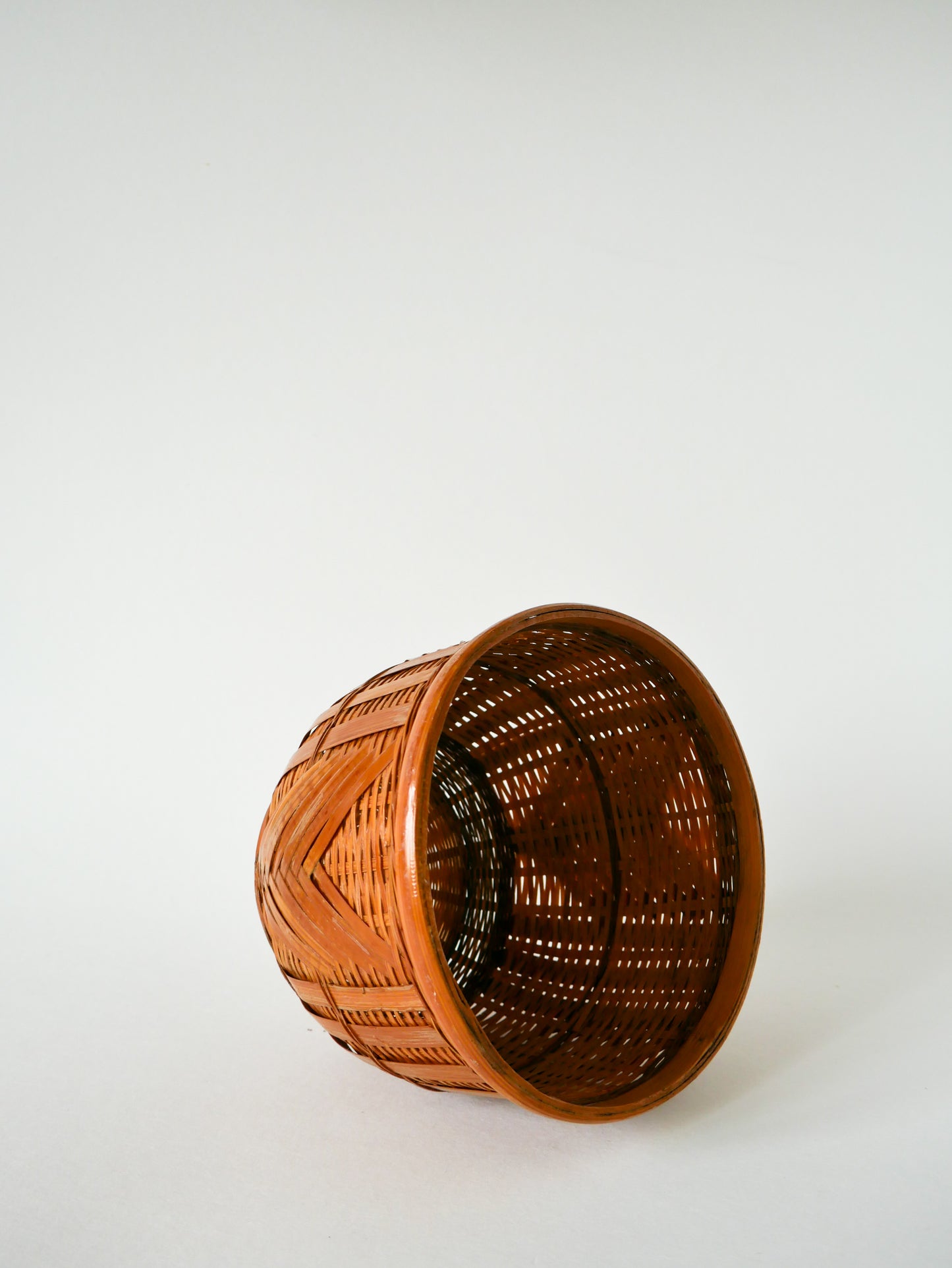 Paire de cache-pots en osier / rotin, 1970