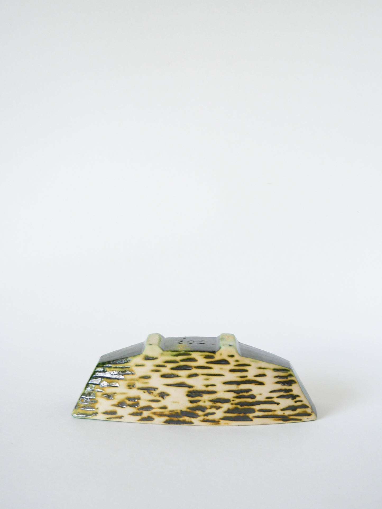 Mini jardinière en céramique sur pieds, Vert, Design, 1970