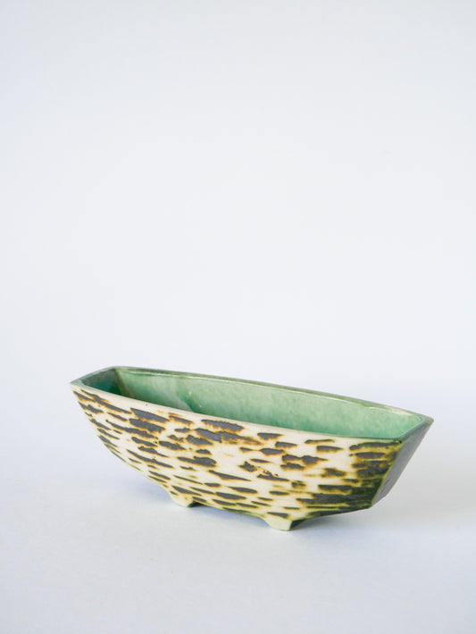 Mini jardinière en céramique sur pieds, Vert, Design, 1970