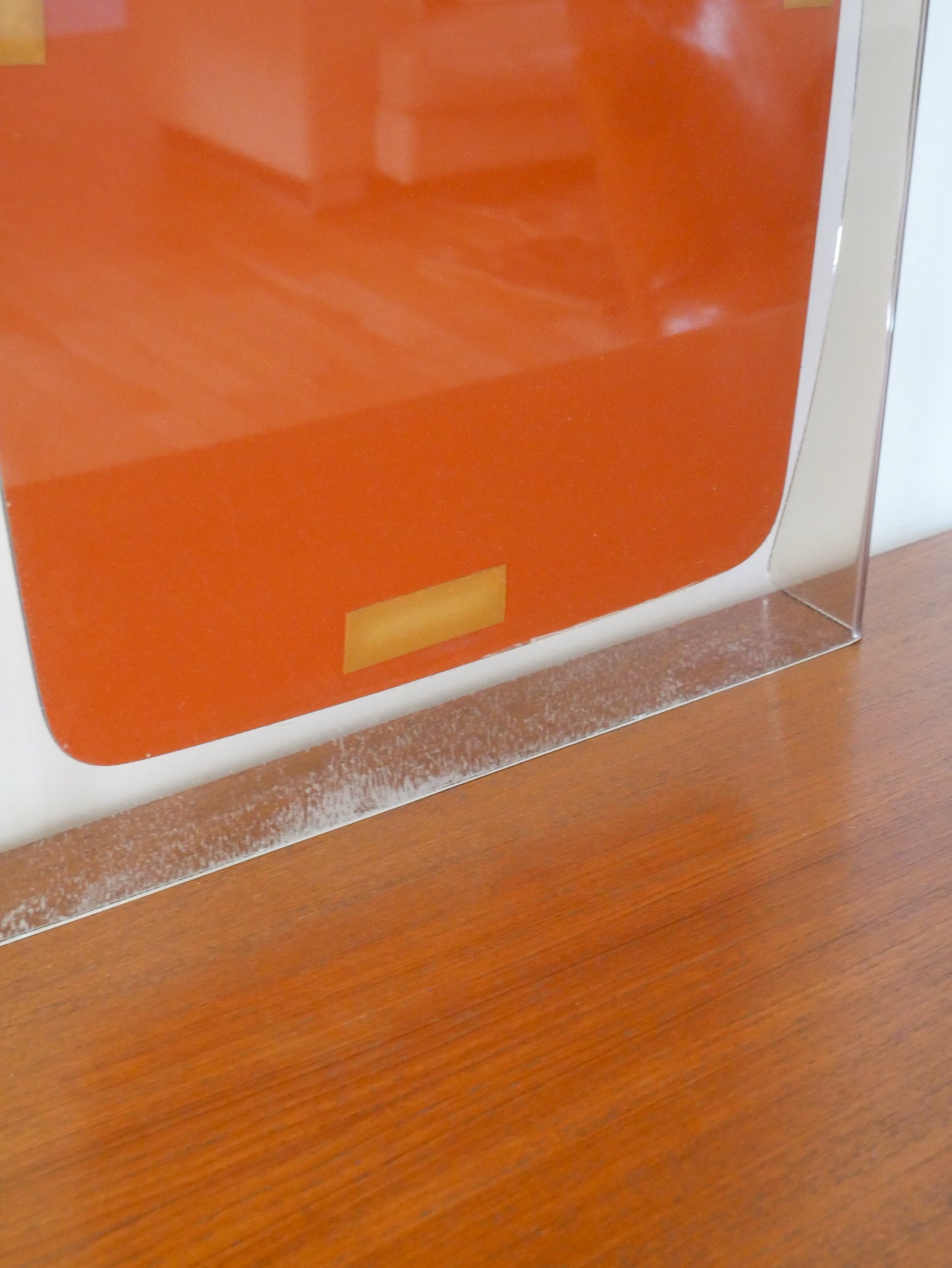 Grand miroir en plexi, forme Rectangulaire, Design, 1970 - 65 X 36 cm