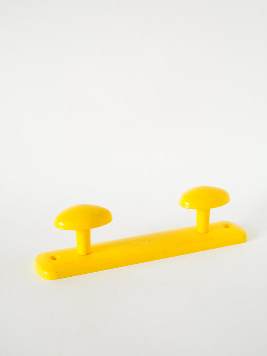 Patère double en plastique, Jaune Pastel, Design, 1970