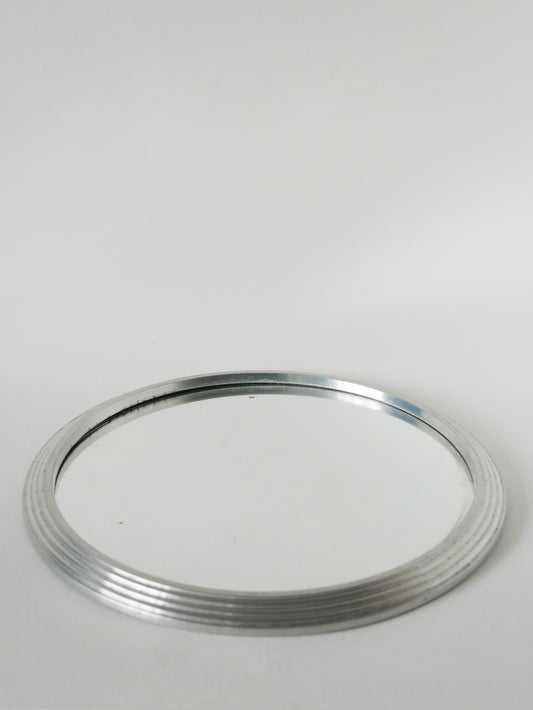 Plateau miroir en métal, Art Déco, 1930 - 32 cm