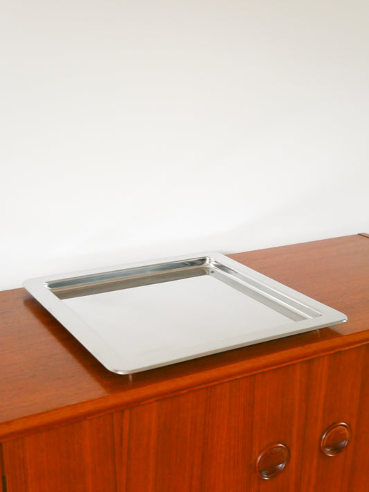 Plateau en inox carré, Design, 1970