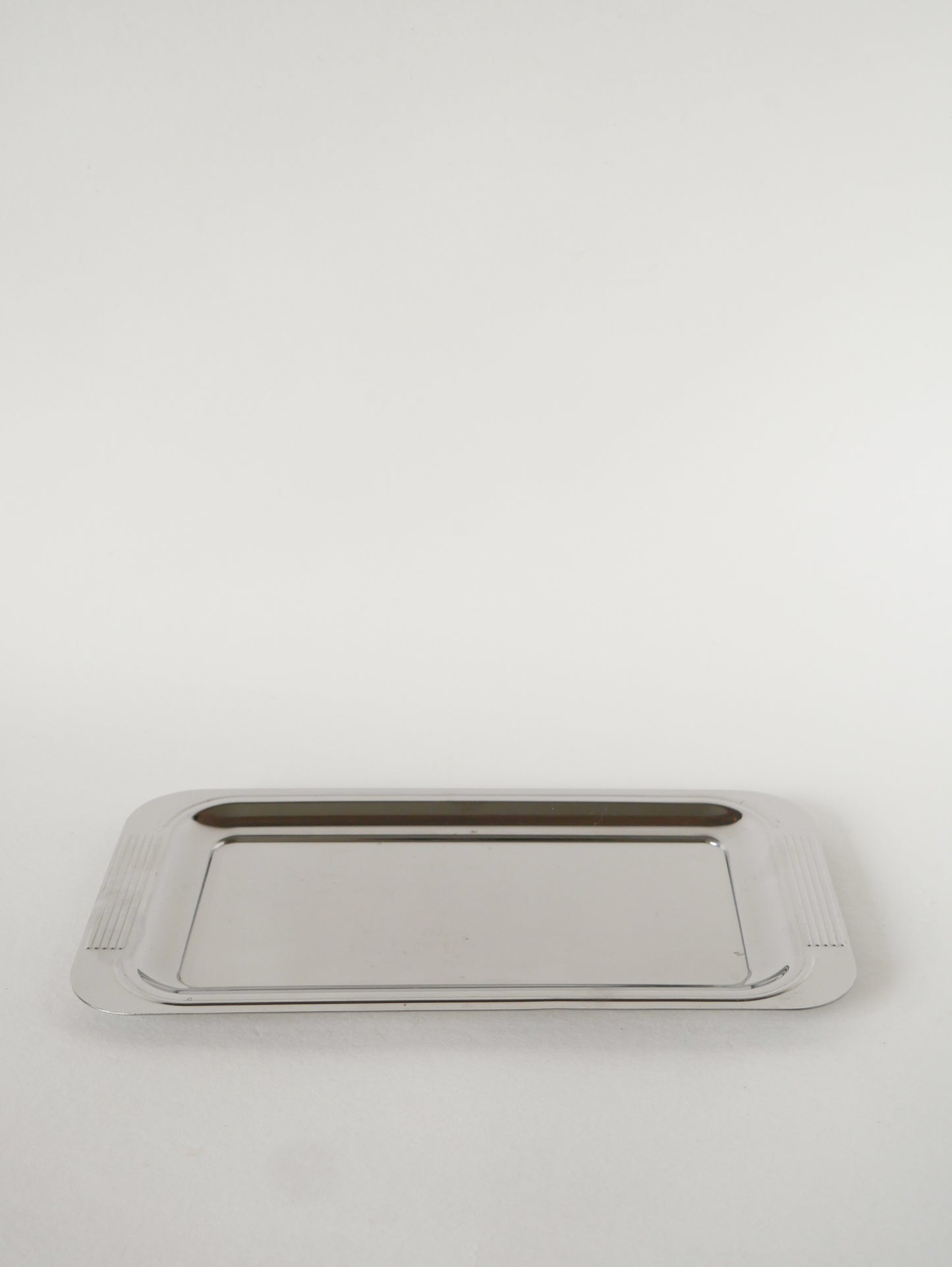 Plateau rectangulaire en inox, Design, 1970 - 28 X 15 cm