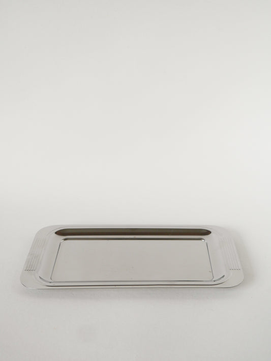 Plateau rectangulaire en inox, Design, 1970 - 28 X 15 cm