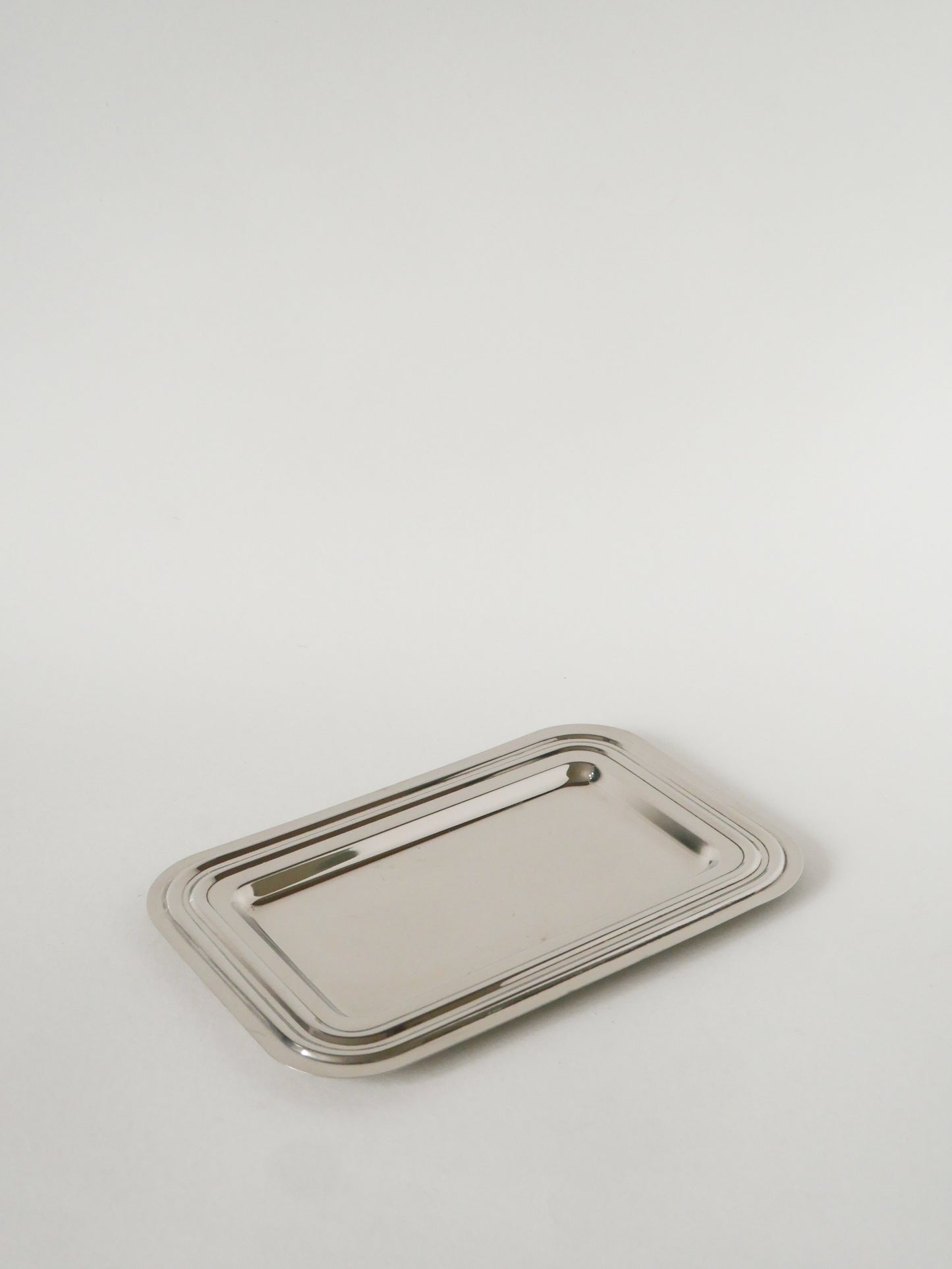 Petit plateau en inox rectangulaire, Design, 1970
