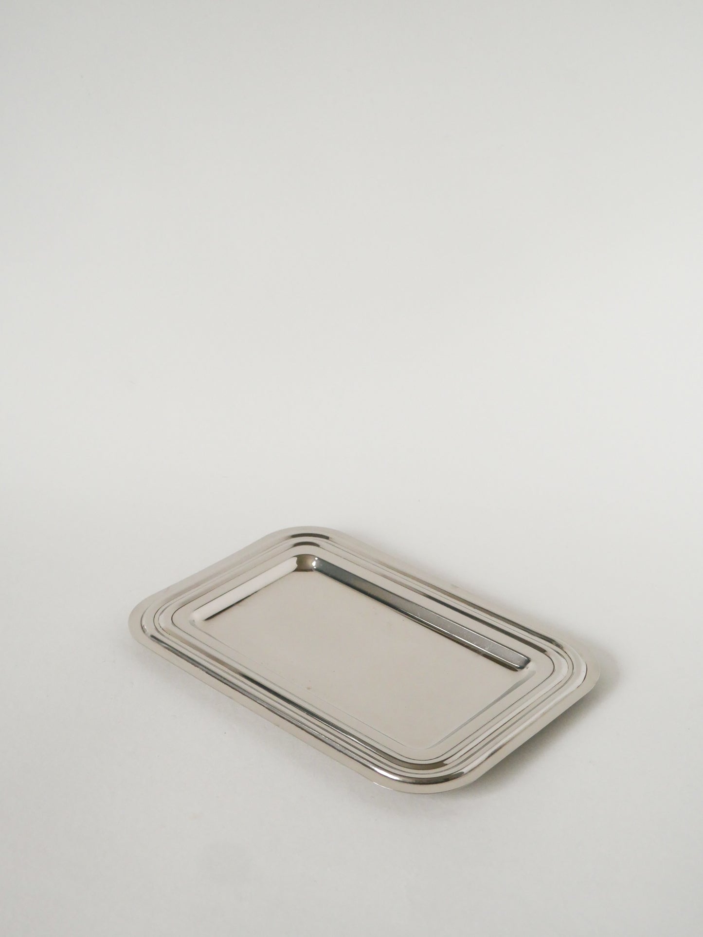 Petit plateau en inox rectangulaire, Design, 1970