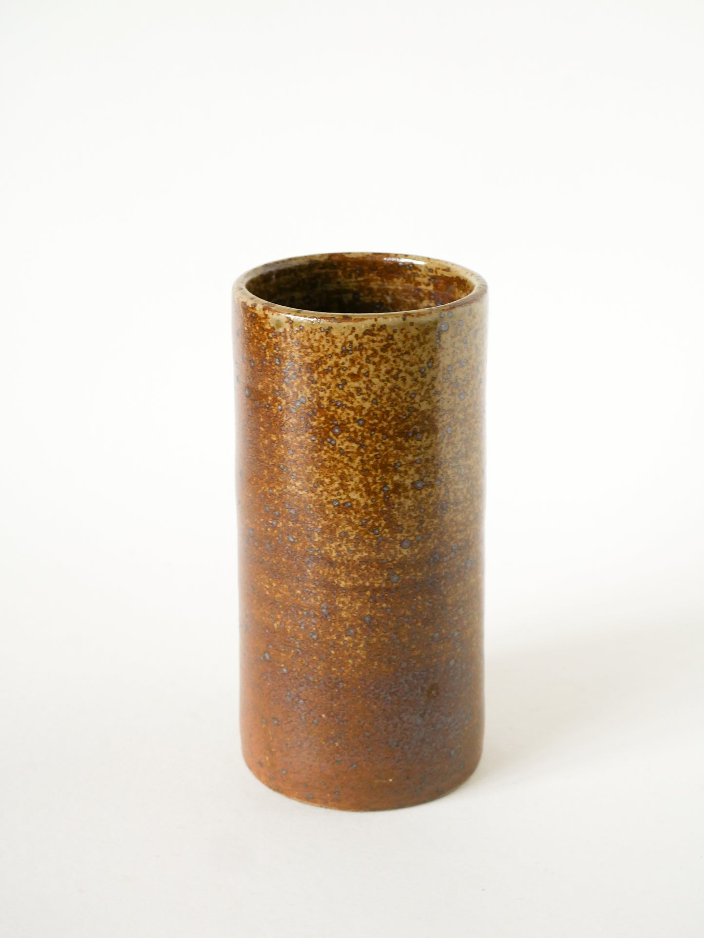 Vase Rouleau en grès vernissé, Marron, 1970