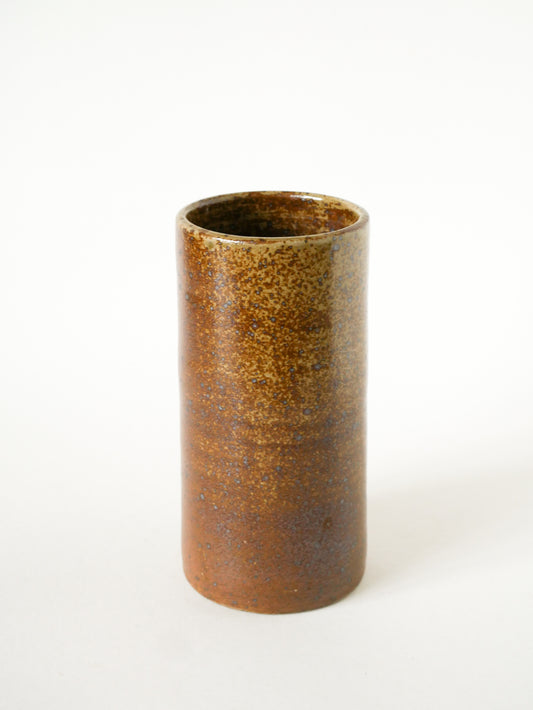 Vase Rouleau en grès vernissé, Marron, 1970