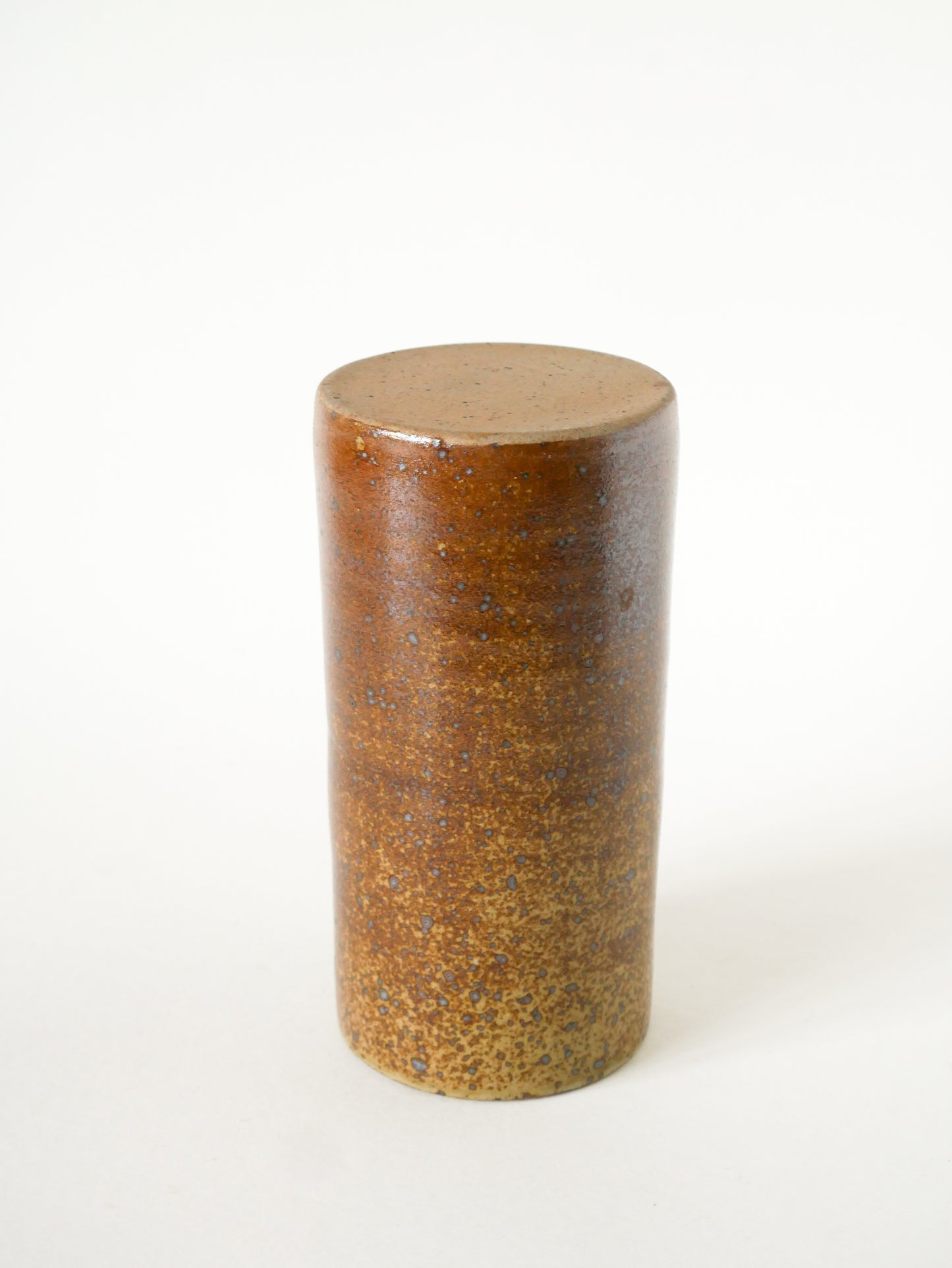 Vase Rouleau en grès vernissé, Marron, 1970