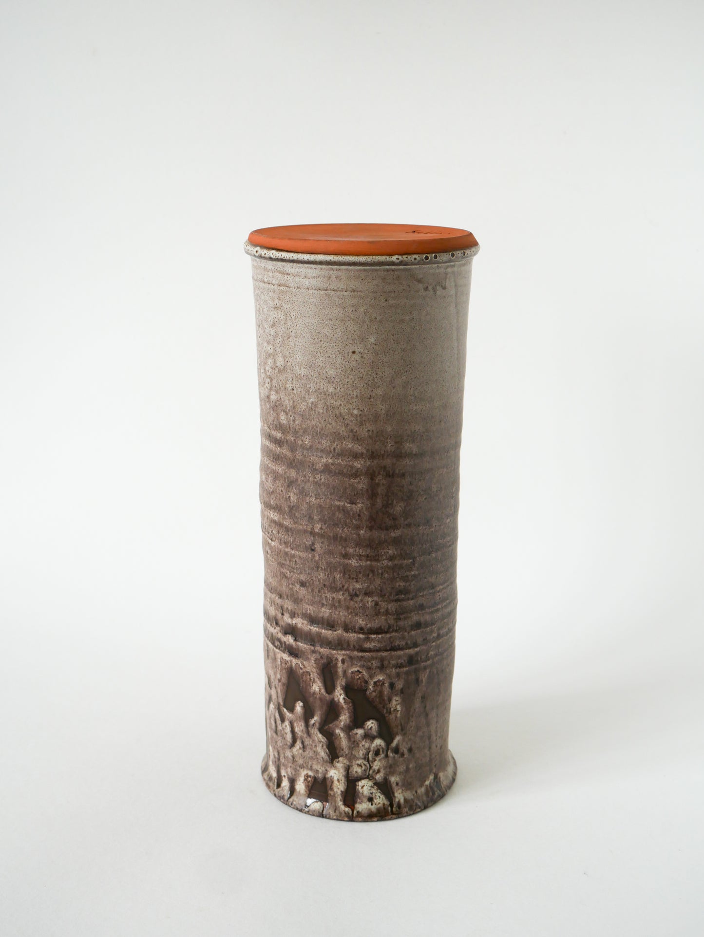 Grand vase en céramique, Fat Lava, Marron & Blanc
