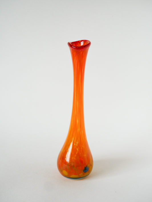 Grand vase en verre style Clichy, Orange, 1970