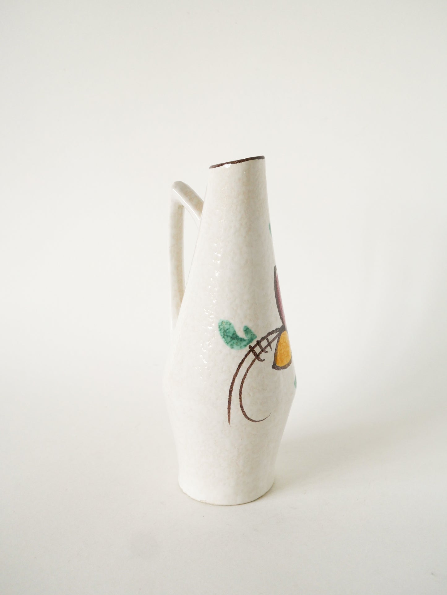 Vase en céramique, motifs à fleurs, Made in Germany, 1970