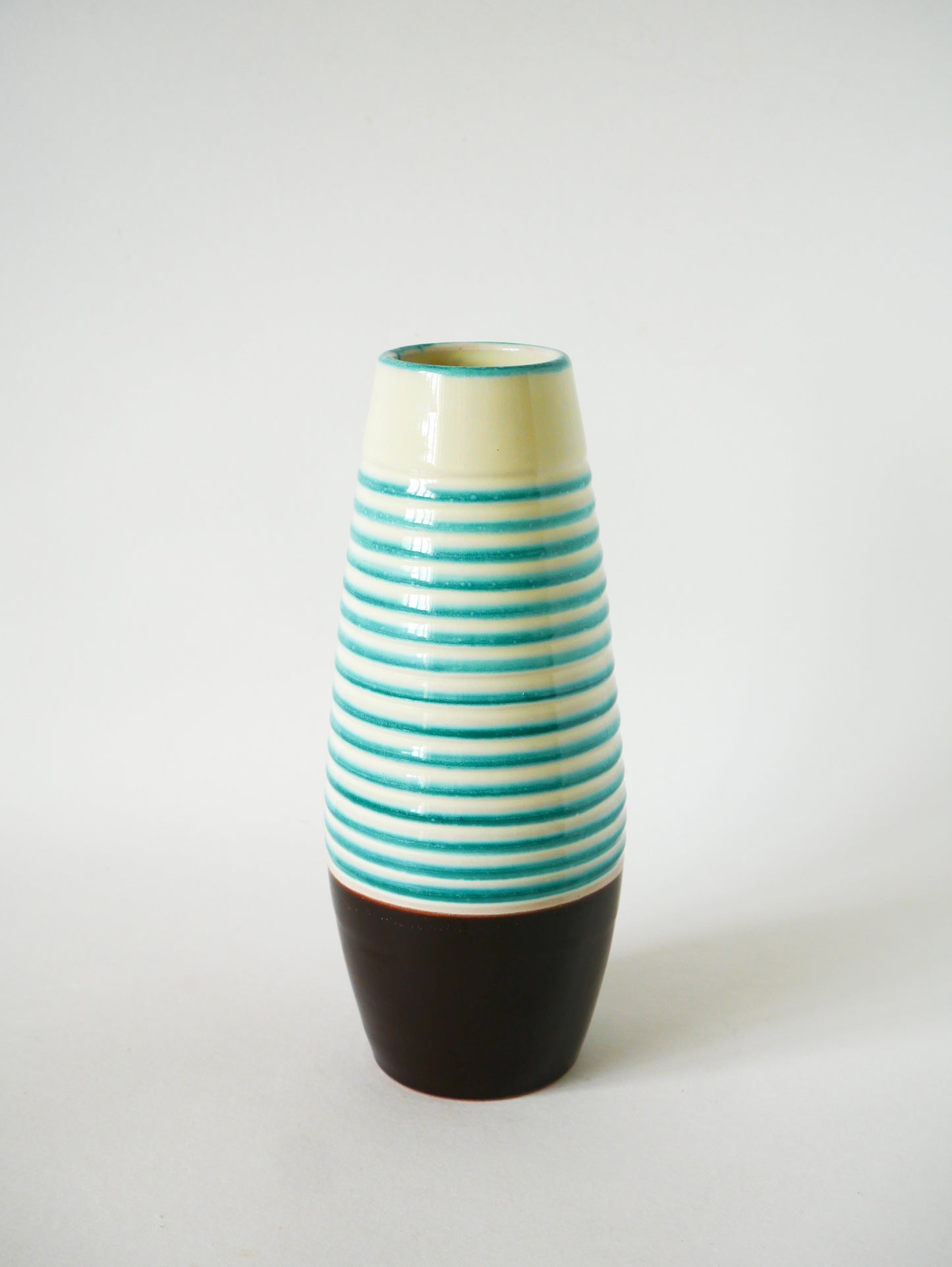 Vase en céramique, Bleu & Marron, Keralit, Tchécoslovaquie, 1960