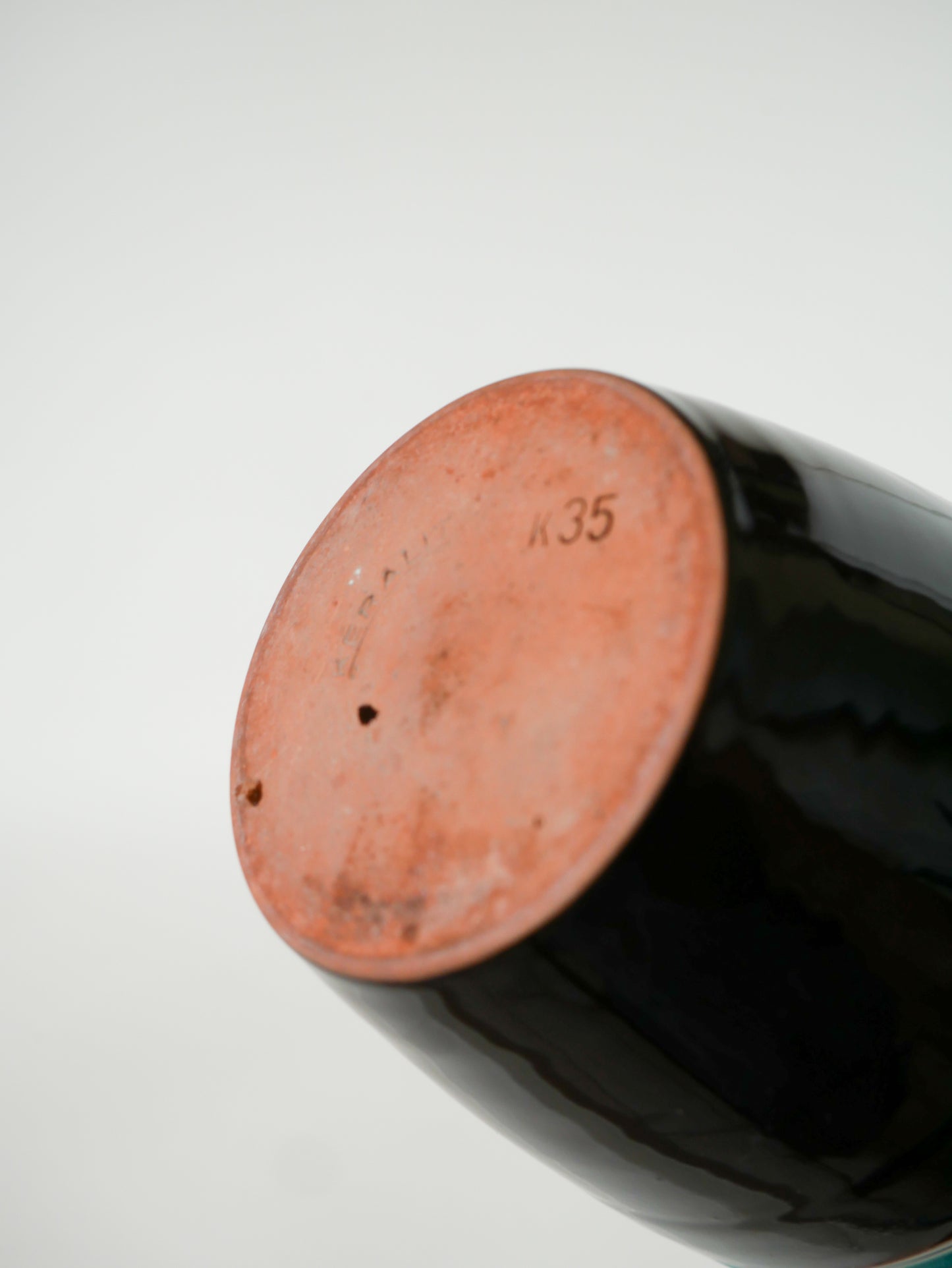 Vase en céramique, Bleu & Marron, Keralit, Tchécoslovaquie, 1960