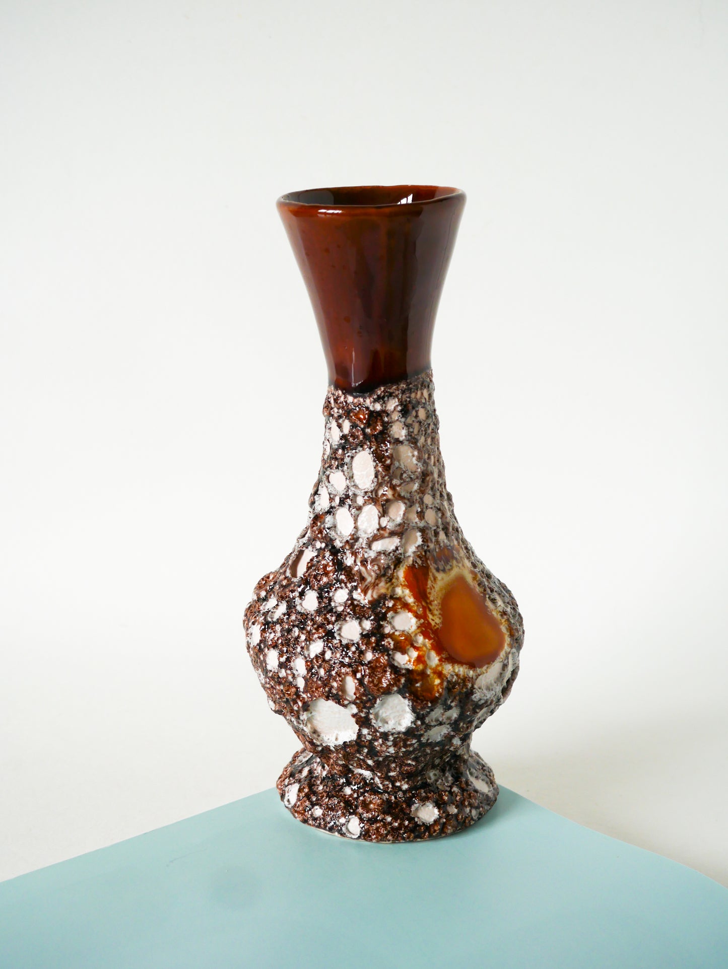 Vase en céramique, Fat Lava, Marron & Jaune, 1970
