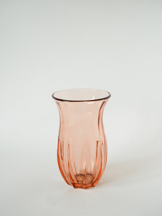 Vase en verre rose, Art Déco, 1930