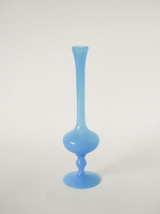 Vase soliflore en opaline Bleu Ciel, 1960 - 20 X 10 cm