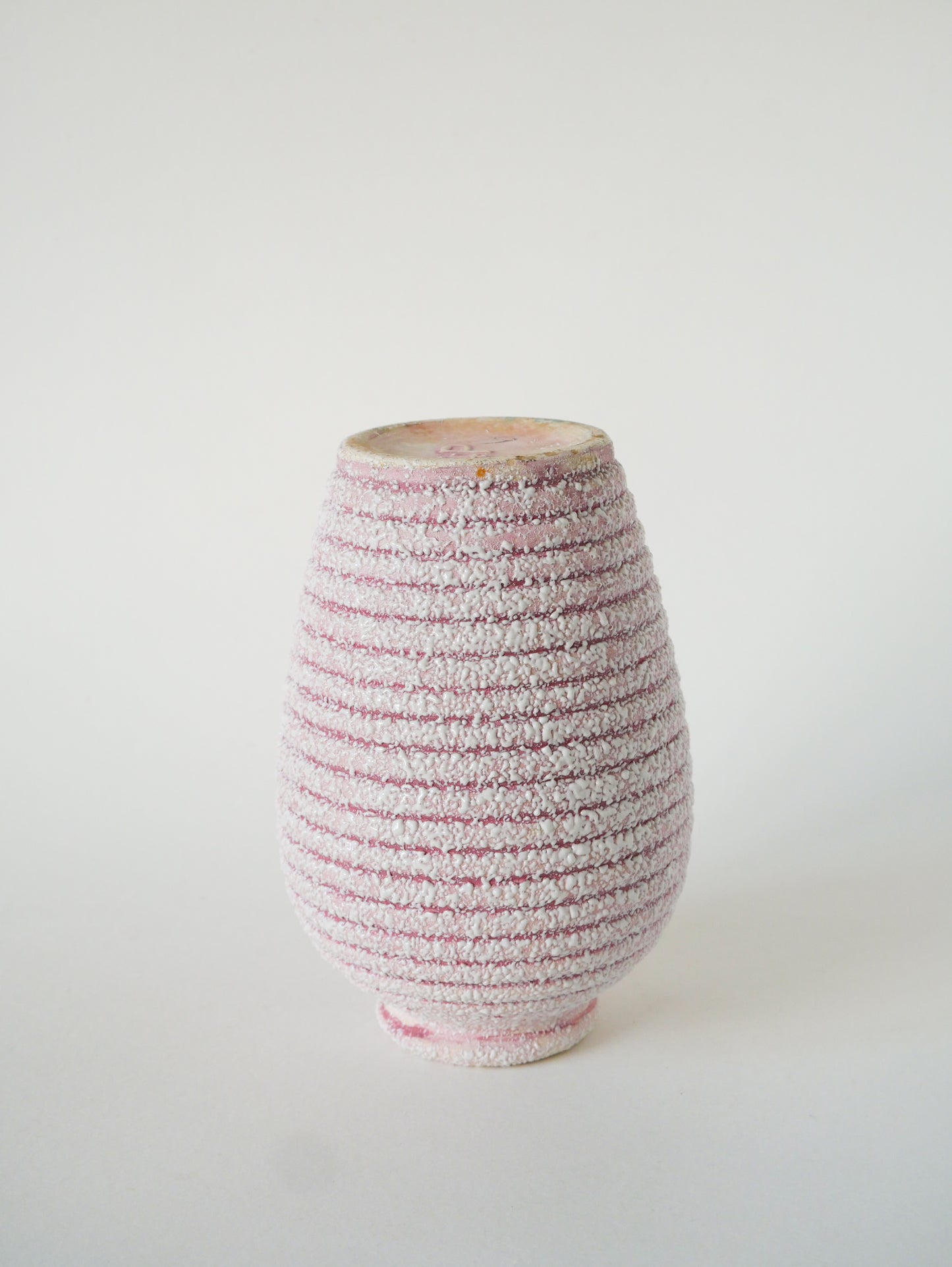 Grand vase en Fat Lava, Rose et Blanc, 1970