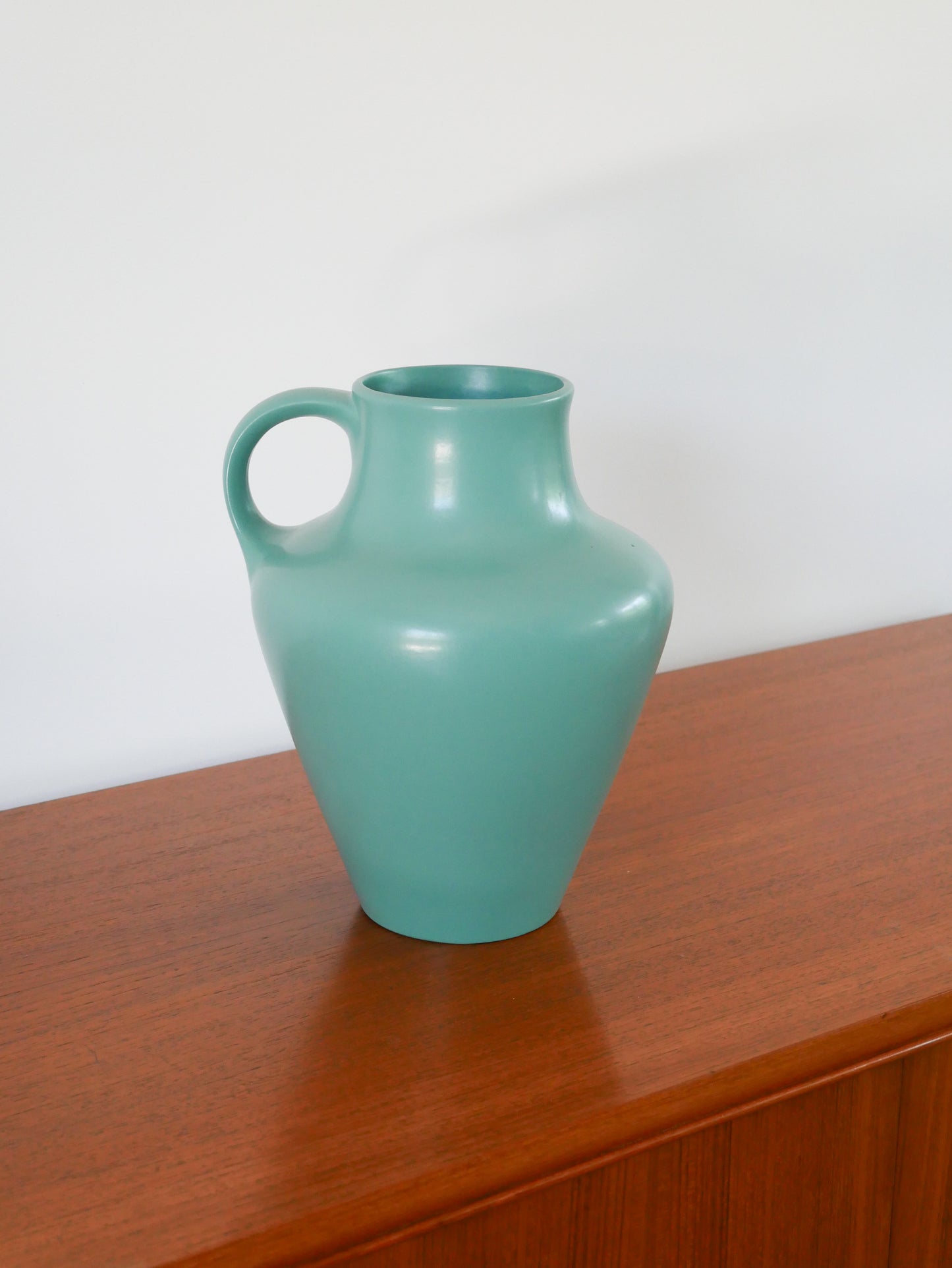 Grand vase en céramique, Bleu Céladon, Made in Germany, Design, 1970
