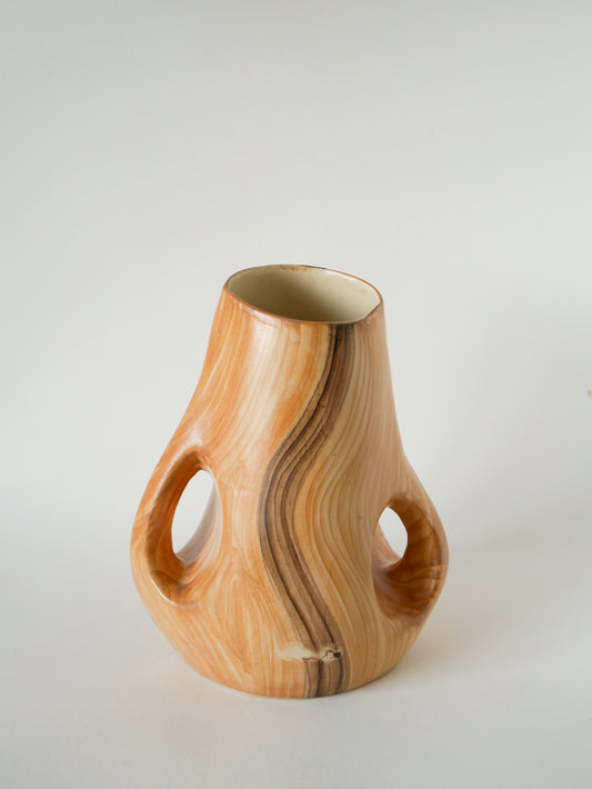 Grand vase en céramique, effet bois, Vallauris Grandjean-Jourdan, Design, 1960