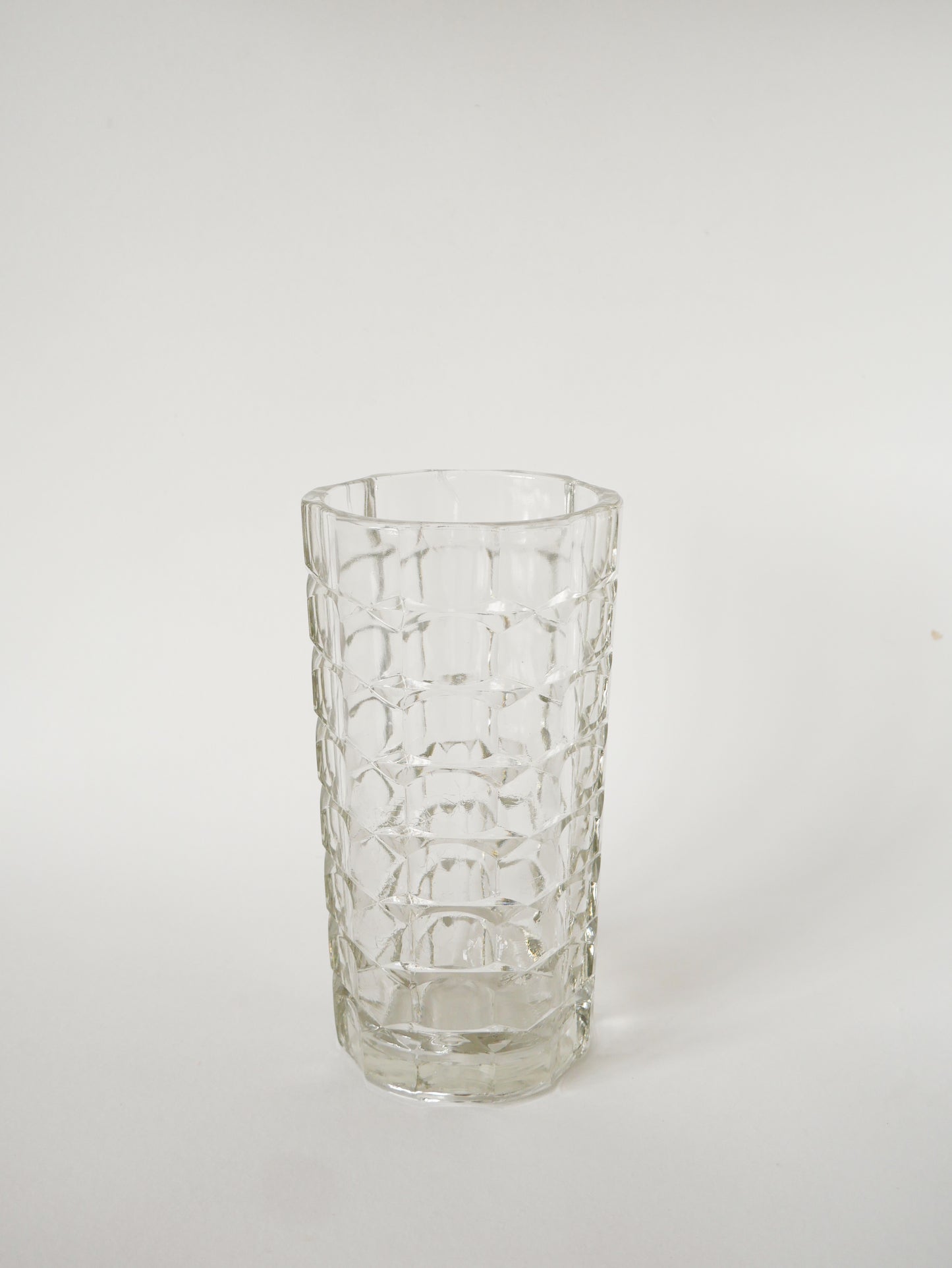 Grand vase en verre pressé moulé, Made in Italy, 1970