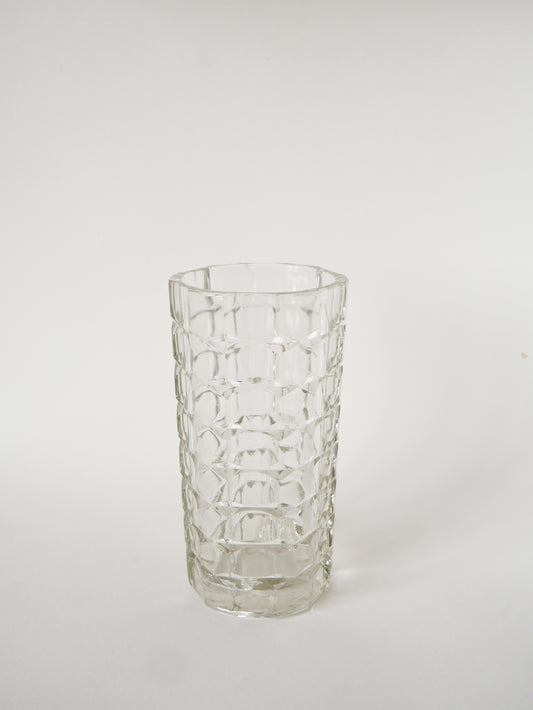 Grand vase en verre pressé moulé, Made in Italy, 1970