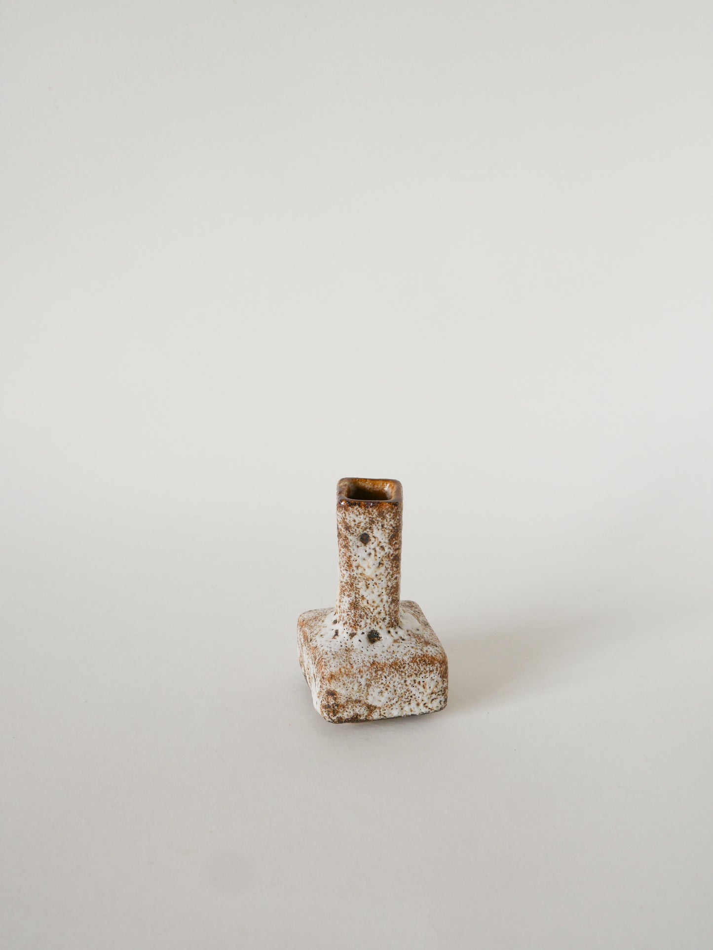 Mini vase en céramique Fat Lava, Crème et Marron, Made in Germany 1970