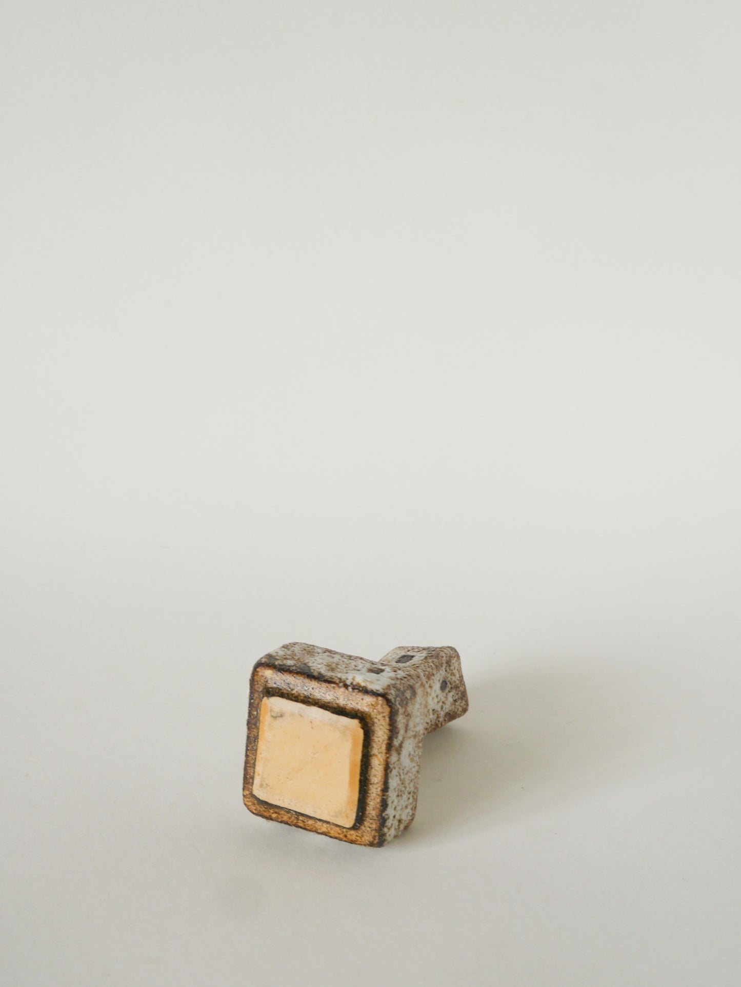 Mini vase en céramique Fat Lava, Crème et Marron, Made in Germany 1970