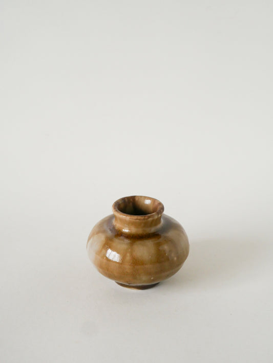 Petit vase en céramique, Marron Clair, 1970