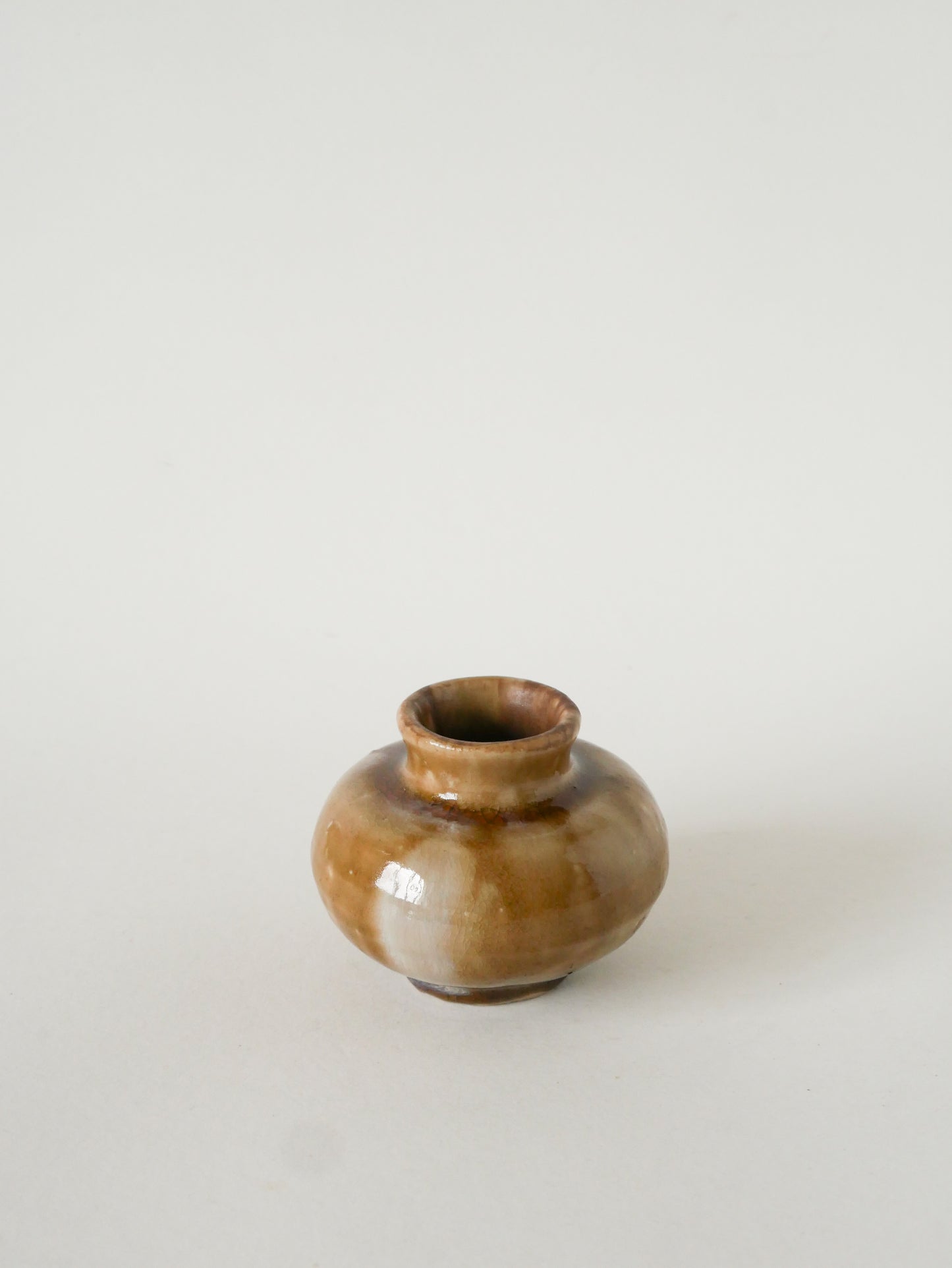 Petit vase en céramique, Marron Clair, 1970