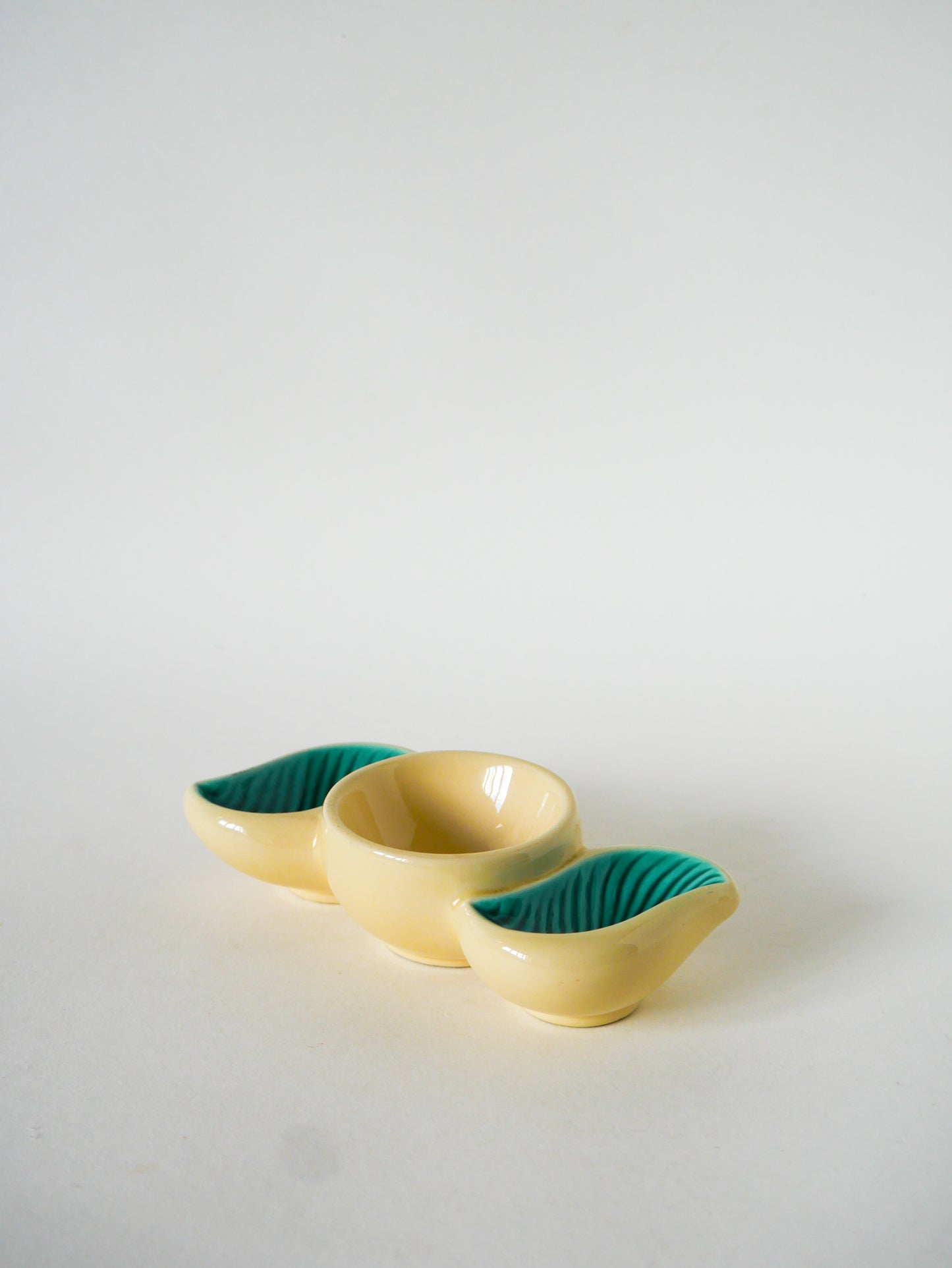 Présentoir à condiments en barbotine, Verceram, Vert, 1960