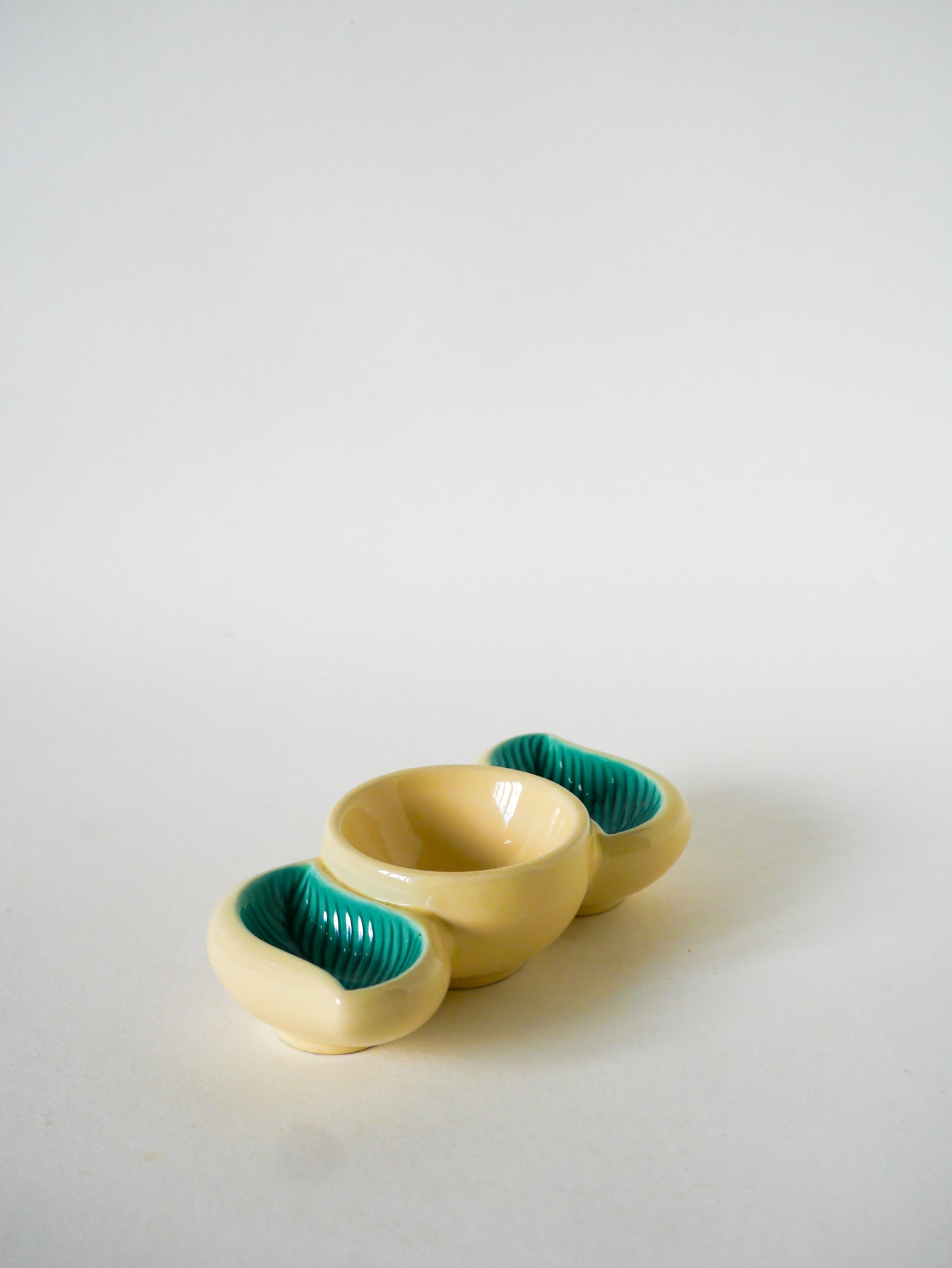 Présentoir à condiments en barbotine, Verceram, Vert, 1960