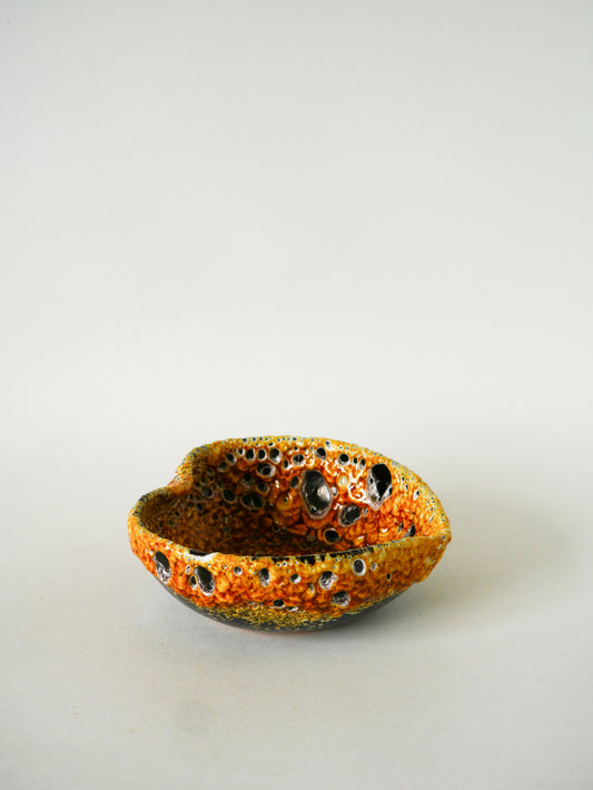 Vide-poche en Fat Lava, Jaune, 1970 - 15 X 5.5 cm